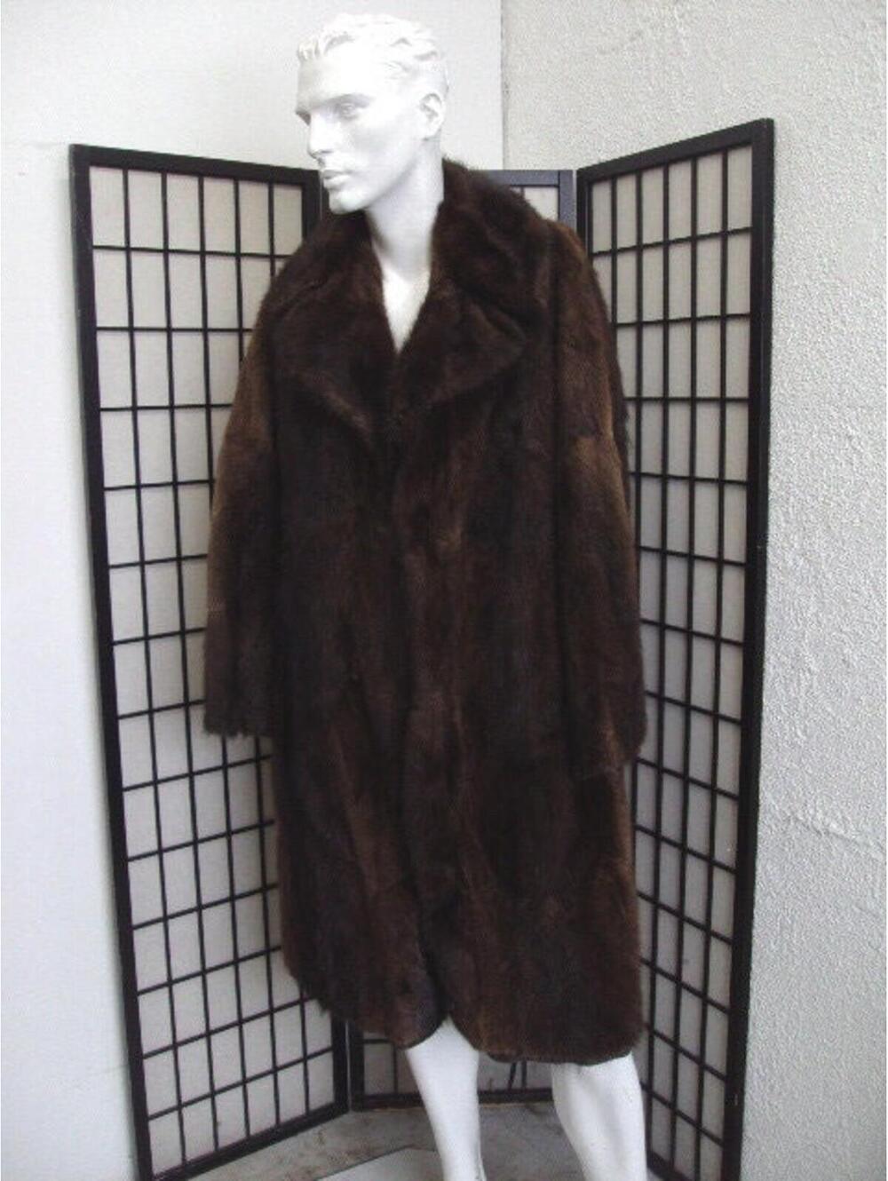New Refurbished Natural Muskrat Fur Coat Jacket For Men Man Size 38-40 Small